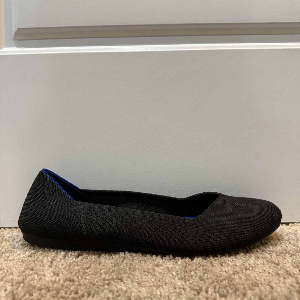 Rothy's The Flat Shoes Womens Size 9.5 Black Knit Ballet Flats Eco Friendly